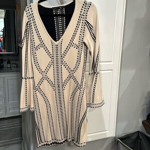 Endless Rose Neutral and Black Sweater Dress